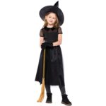 Disfraz de bruja de gasa negra, disfraz de bruja de Halloween, S