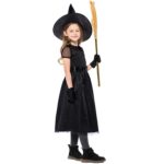 Disfraz de bruja de gasa negra, disfraz de bruja de Halloween, S - Imagen 3