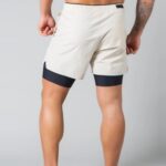 LYFT Pantalones cortos deportivos sueltos de secado rápido de doble capa para hombres, L - Imagen 4