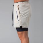 LYFT Pantalones cortos deportivos sueltos de secado rápido de doble capa para hombres, XXXL - Imagen 3