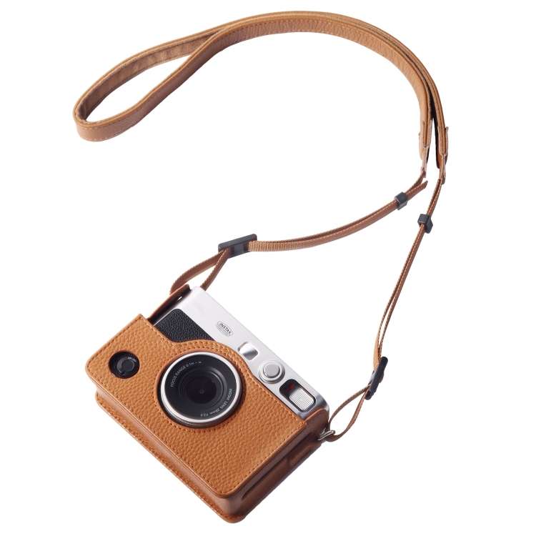DCA2016Z.jpg Para FUJIFILM instax mini Evo Cámara de cuerpo completo Funda de cuero genuino con correa, For FUJIFILM instax mini Evo - Imagen 1