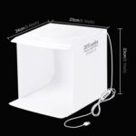 Panel LED de anillo de 23 cm DIYLooks, luz portátil plegable para estudio de fotografía, kit de caja con 6 fondos de colores (negro, blanco, amarillo, rojo, verde, azul). Tamaño desplegado: 24 cm x 23 cm x 23 cm. - Imagen 2