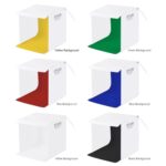 Panel LED de anillo de 23 cm DIYLooks, luz portátil plegable para estudio de fotografía, kit de caja con 6 fondos de colores (negro, blanco, amarillo, rojo, verde, azul). Tamaño desplegado: 24 cm x 23 cm x 23 cm. - Imagen 3