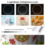Panel LED de anillo de 23 cm DIYLooks, luz portátil plegable para estudio de fotografía, kit de caja con 6 fondos de colores (negro, blanco, amarillo, rojo, verde, azul). Tamaño desplegado: 24 cm x 23 cm x 23 cm. - Imagen 6