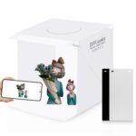 DIYLooks - Kit de caja de tienda de campaña portátil plegable de 20 cm con 550 lúmenes para estudio fotográfico, con fondos de 2 colores (negro y blanco). Tamaño desplegada: 24 cm x 23 cm x 23 cm.