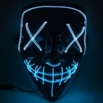Máscara de luminiscencia LED de boca con costura facial para fiesta de Halloween