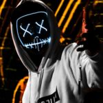 Máscara de luminiscencia LED de boca con costura facial para fiesta de Halloween - Imagen 5