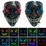 Máscara de luminiscencia LED de boca con costura facial para fiesta de Halloween - Imagen 6