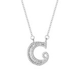 Collar con colgante de alfabeto inglés de plata esterlina S925 para mujer, C - Imagen 2