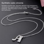 Collar con colgante de alfabeto inglés de plata esterlina S925 para mujer, C - Imagen 3