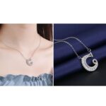 Collar con colgante de alfabeto inglés de plata esterlina S925 para mujer, C - Imagen 5