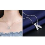 Collar con colgante de alfabeto inglés de plata esterlina S925 para mujer, K - Imagen 5