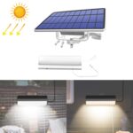 Pull-Switch 2 en 1 Luz solar 60-LED Paisaje Lámpara de pared para patio, White Light