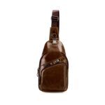 Bolso de pecho de cuero para hombre Bolso de hombro retro