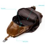 Bolso de pecho de cuero para hombre Bolso de hombro retro - Imagen 6