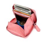 Bolsa de almacenamiento de monedas con monedero de cuero con cremallera antirrobo RFID - Imagen 2