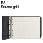 Cuaderno de cuadrícula de hojas sueltas de piel sintética B5, Checkered Core
