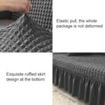 Funda de sofá estilo falda de cobertura total elástica para sala de estar, tamaño: doble M 145-185 cm - Imagen 4