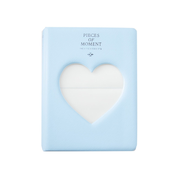 EDA001887201A.jpg Hueco corazón 64 bolsillos foto libro álbum titular de la tarjeta de nombre para Fujifilm Instax Mini 8/7s/70/25/50s/90, Hollow Heart 64 Pockets Sky Blue - Imagen 1