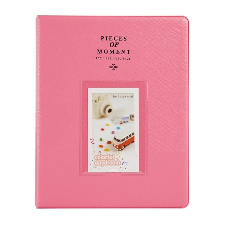 EDA001887601A.jpg Titular de la tarjeta de nombre del álbum del libro de fotos de 128 bolsillos para Fujifilm Instax Mini 8 /7s /70 /25 /50s /90, 128 Pockets Peach Color - Imagen 1