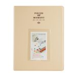 Titular de la tarjeta de nombre del álbum del libro de fotos de 128 bolsillos para Fujifilm Instax Mini 8 /7s /70 /25 /50s /90, 128 Pockets Beige