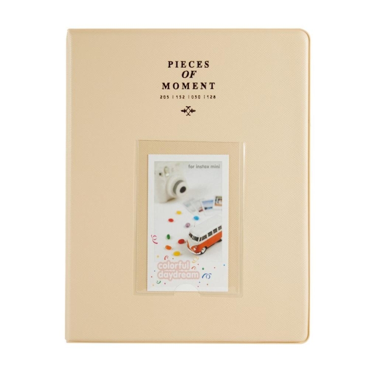 EDA001887601E.jpg Titular de la tarjeta de nombre del álbum del libro de fotos de 128 bolsillos para Fujifilm Instax Mini 8 /7s /70 /25 /50s /90, 128 Pockets Beige - Imagen 1