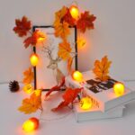 Cadena de luces LED decorativas de 2 m y 10 luces, Maple Leaf Pumpkin + Acorn - Imagen 3