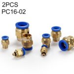LAIZE 10pcs PC Rosca macho Recto Neumático Conector de montaje rápido, PC16-02 (2pcs)