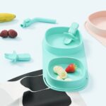 Cuenco de comida complementaria plegable de silicona portátil al aire libre - Imagen 5
