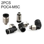 LAIZE 10 piezas de cobre niquelado mini conector rápido neumático, POC4-M5C