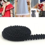 WG000108 Cinturón de encaje con forma de ciempiés de seda de poliéster Accesorios de ropa de bricolaje, tamaño: 5000 x 0,8 cm