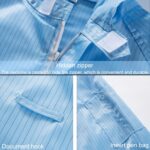 Traje de trabajo a rayas antiestático con capucha dividida a prueba de polvo, XXL - Imagen 5