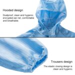 Traje de trabajo a rayas antiestático con capucha dividida a prueba de polvo, XXXL - Imagen 4