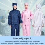 Traje de trabajo a rayas antiestático con capucha dividida a prueba de polvo, XXXL - Imagen 6