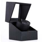 Caja de reloj individual de cuero Coctelera de reloj de motor eléctrico Coctelera de reloj automática, enchufe de EE. UU., Single, Carbon Fibre - Imagen 3
