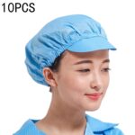10 Uds. Gorro de trabajo de lengua de pato de taller antiestático sin polvo con tragaluz, S