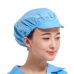10 Uds. Gorro de trabajo de lengua de pato de taller antiestático sin polvo con tragaluz, L - Imagen 2
