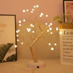 36 LED Pearl Tree Lámpara de mesa de alambre de cobre Decoración creativa Control táctil Luz nocturna (luz blanca cálida), 36 LEDs Warm White - Imagen 2