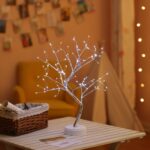 36 LED Pearl Tree Lámpara de mesa de alambre de cobre Decoración creativa Control táctil Luz nocturna (luz blanca cálida), 108 LEDs White Light - Imagen 2