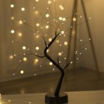 36 LED Pearl Tree Lámpara de mesa de alambre de cobre Decoración creativa Control táctil Luz nocturna (luz blanca cálida), 48 LEDs Warm White - Imagen 2