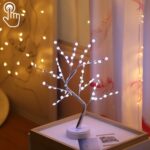 36 LED Pearl Tree Lámpara de mesa de alambre de cobre Decoración creativa Control táctil Luz nocturna (luz blanca cálida), Snowflake White Light