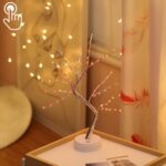 36 LED Pearl Tree Lámpara de mesa de alambre de cobre Decoración creativa Control táctil Luz nocturna (luz blanca cálida), Love Heart Red Light