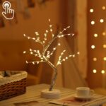 36 LED Pearl Tree Lámpara de mesa de alambre de cobre Decoración creativa Control táctil Luz nocturna (luz blanca cálida), Pentagram Warm White Light