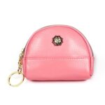 2027 Cartera de cuero con cremallera para mujer Monedero Bolso pequeño de concha de dos bolsillos