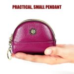 2027 Cartera de cuero con cremallera para mujer Monedero Bolso pequeño de concha de dos bolsillos - Imagen 4