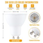 Foco LED GU10 5W 8 LED SMD 2835 3000K regulable, CA 220V (blanco cálido) - Imagen 5