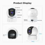 SriHome SH046 Sistema de cámara de seguridad para el hogar inalámbrico de bajo consumo de energía FHD de 4,0 millones de píxeles, SH046 - Imagen 10