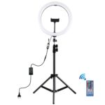 PULUZ 11,8 pulgadas, 30 cm, luz RGB, 1,1 m, montaje en trípode, anillo LED regulable, Vlogging, selfie, fotografía, luces de vídeo, kits de transmisión en vivo con zapata fría, rótula de bola de trípode y abrazadera para teléfono, 12 inch RGB+Tripod(EU... - Imagen 2