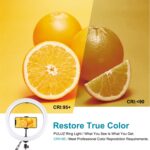 PULUZ 11,8 pulgadas, 30 cm, luz RGB, 1,1 m, montaje en trípode, anillo LED regulable, Vlogging, selfie, fotografía, luces de vídeo, kits de transmisión en vivo con zapata fría, rótula de bola de trípode y abrazadera para teléfono, 12 inch RGB+Tripod(EU... - Imagen 9