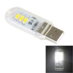 Luz USB estilo disco flash de 1,5 W, 140LM ​​3 LED SMD 5630 Luz blanca cálida con interruptor táctil